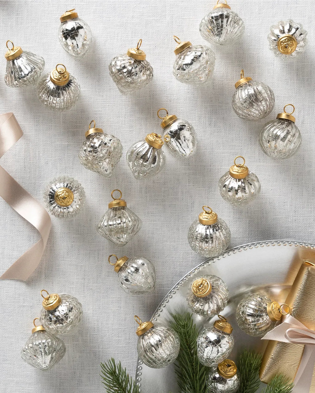 BH Essentials Mercury Glass Bauble Collection