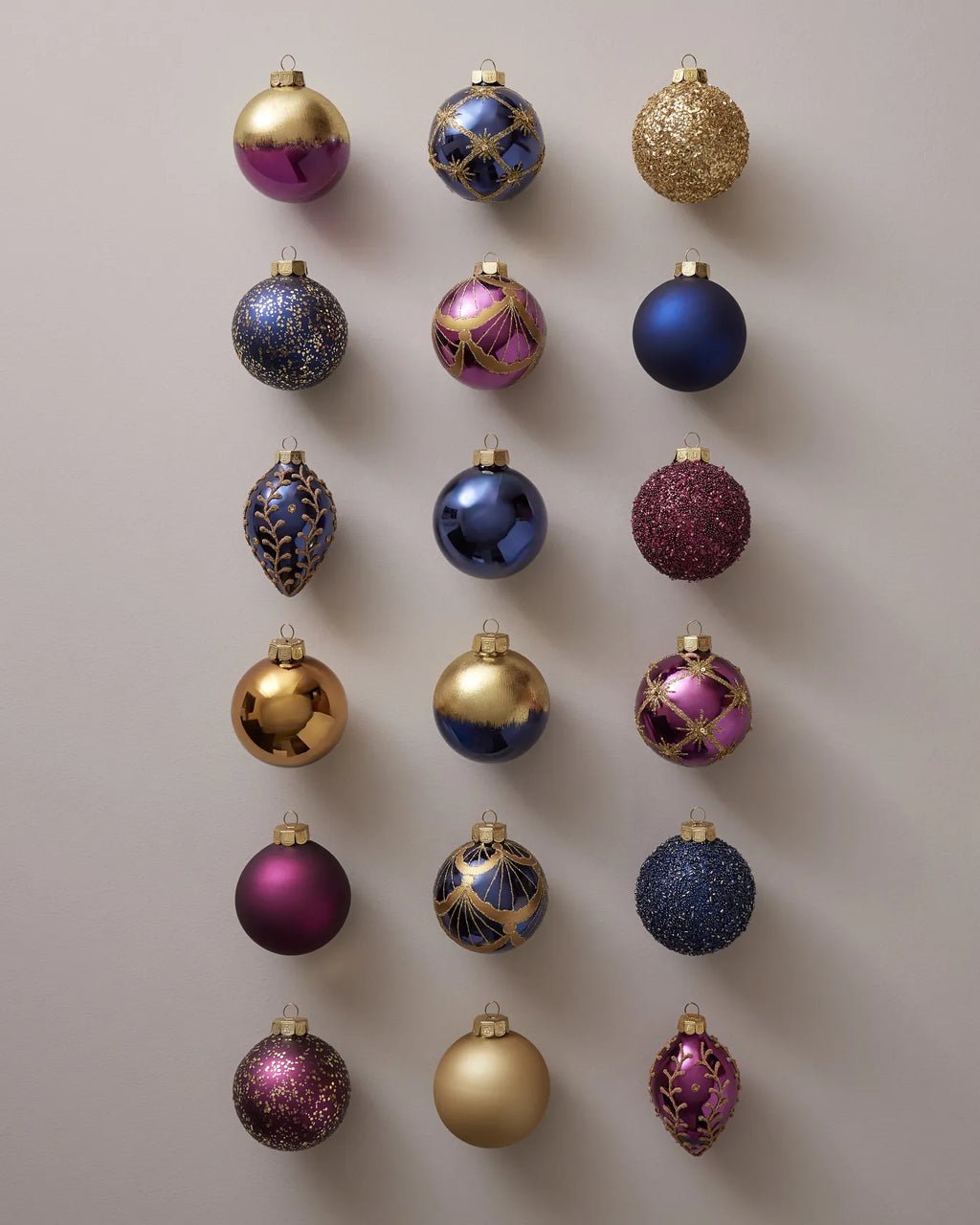 Amethyst & Sapphire Glass Bauble Collection