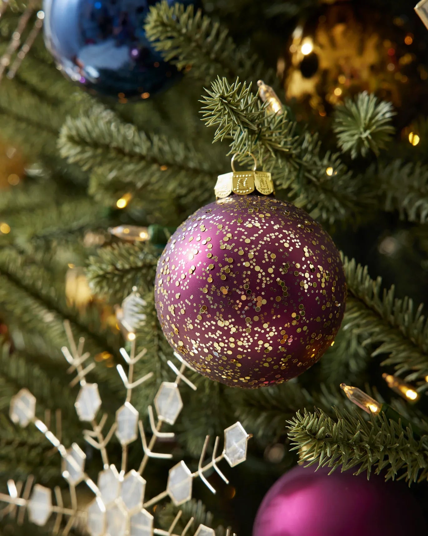 Amethyst & Sapphire Glass Bauble Collection